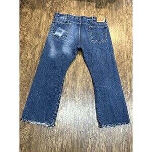 Lot Of 2 Levis 517 Jeans Mens 42x30 Blue Boot Cut Denim Red Tab Frayed Hem